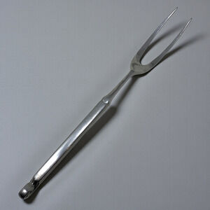 Vintage Ekco Eterna Classic Column MCM 12" 2 Prong Serving Fork Stainless Steel